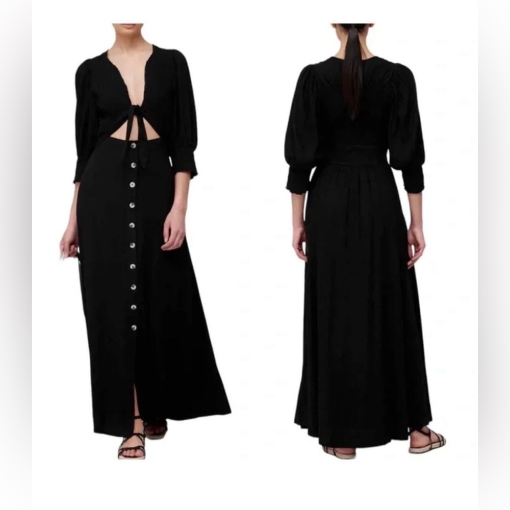 NWT FREE PEOPLE Black Long Sleeve Maxi Dress - SMALL
